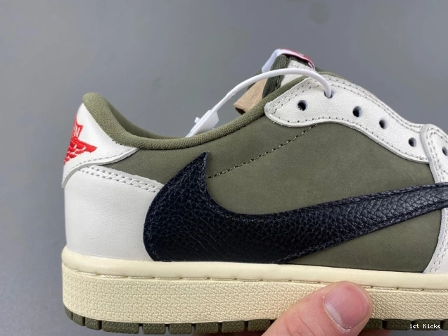 1st Kicks AIR OLIVE 1 OG DM7866-200 LOW X TRAVIS MEDIUM JORDAN SCOTT 0705